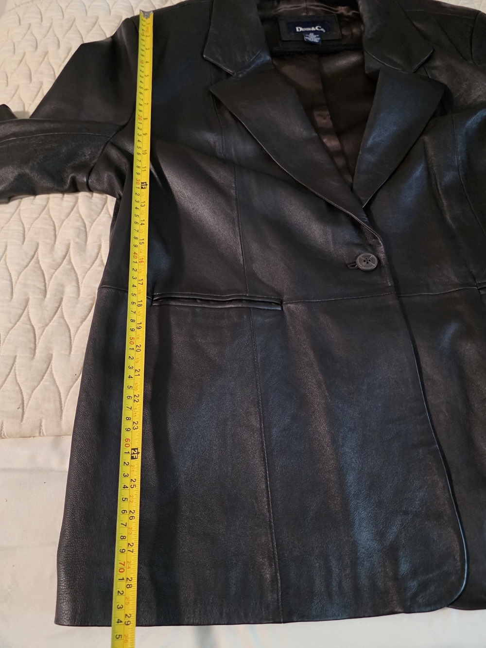 Women's Brown Leather Blazer Jacket - Picture 6 of 7
